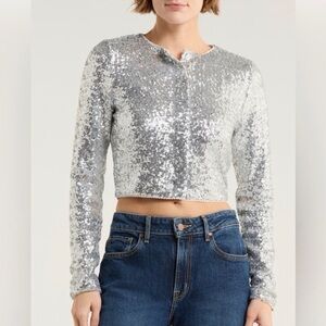 Good American women’s metallic silver jacket size 2XL